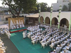 Alavi Bohras: Bird-view of the Opening Ceremony, Aqaa Maulaa sitting in the centre of the stage
